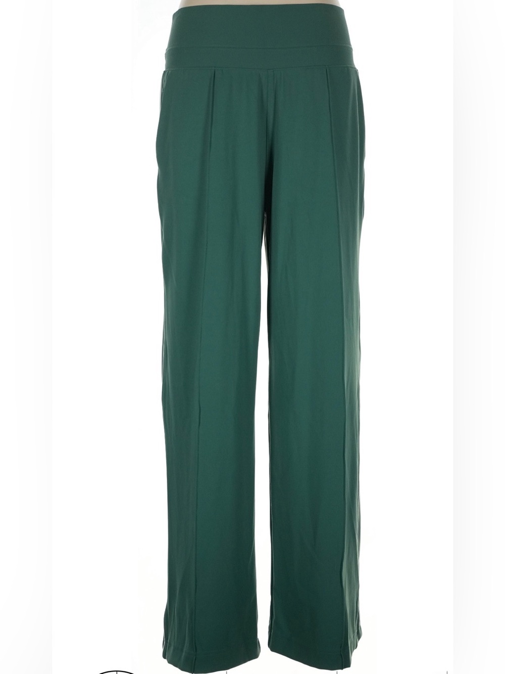 Athleta Dark Green Pants with white side stripe size Large